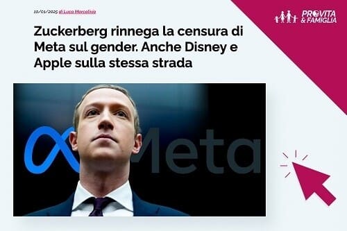 Zuckerberg censura gender
