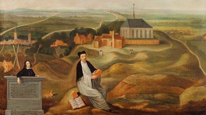 Detail from Thomas a Kempis on Mount Saint Agnes 1569 by an unknown artist