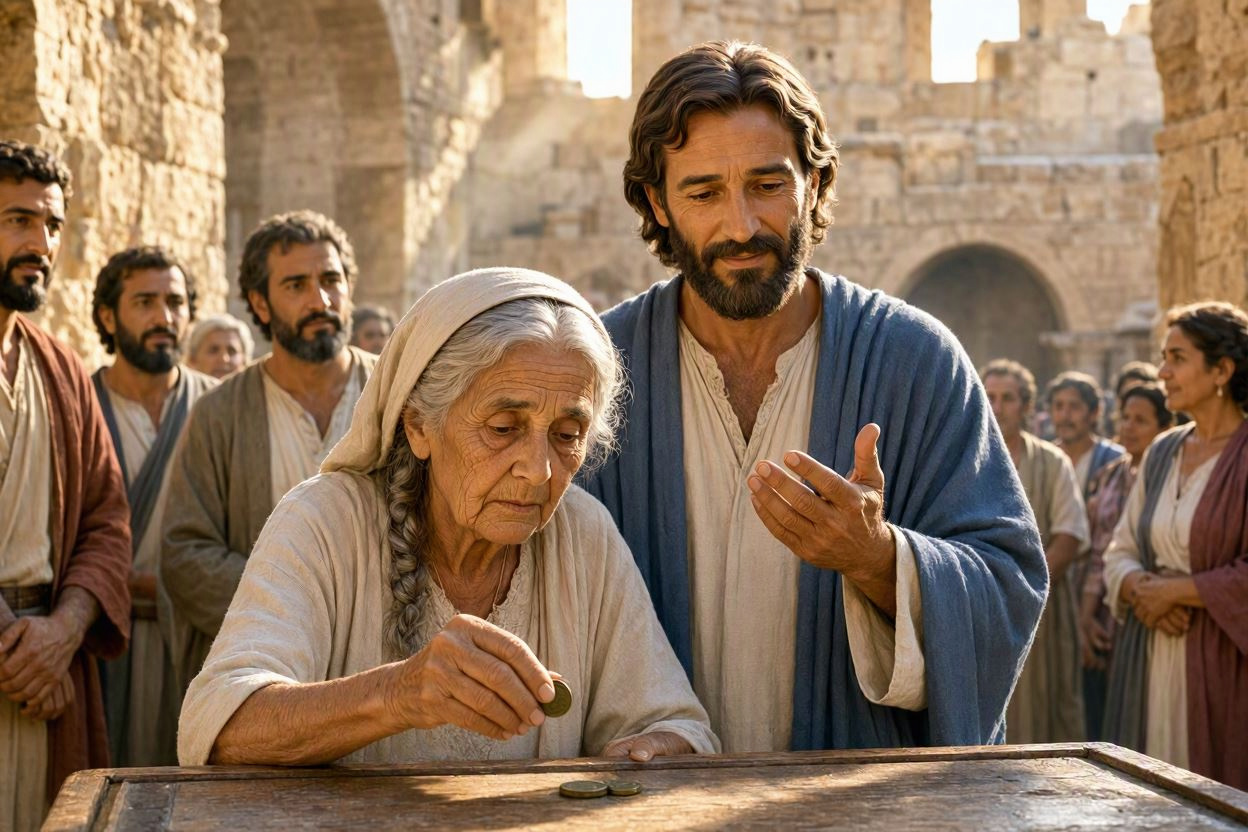 Obolo della Vedova il nostro tutto lodato da Gesu Cristo bing generator