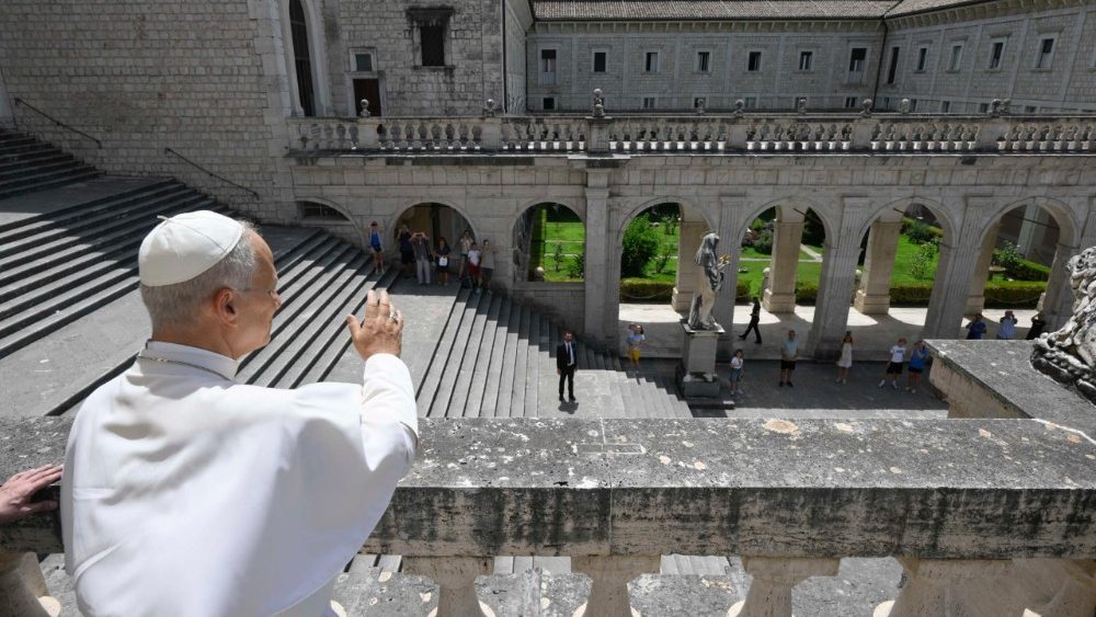 Leone XIV abbazia di Montecassino