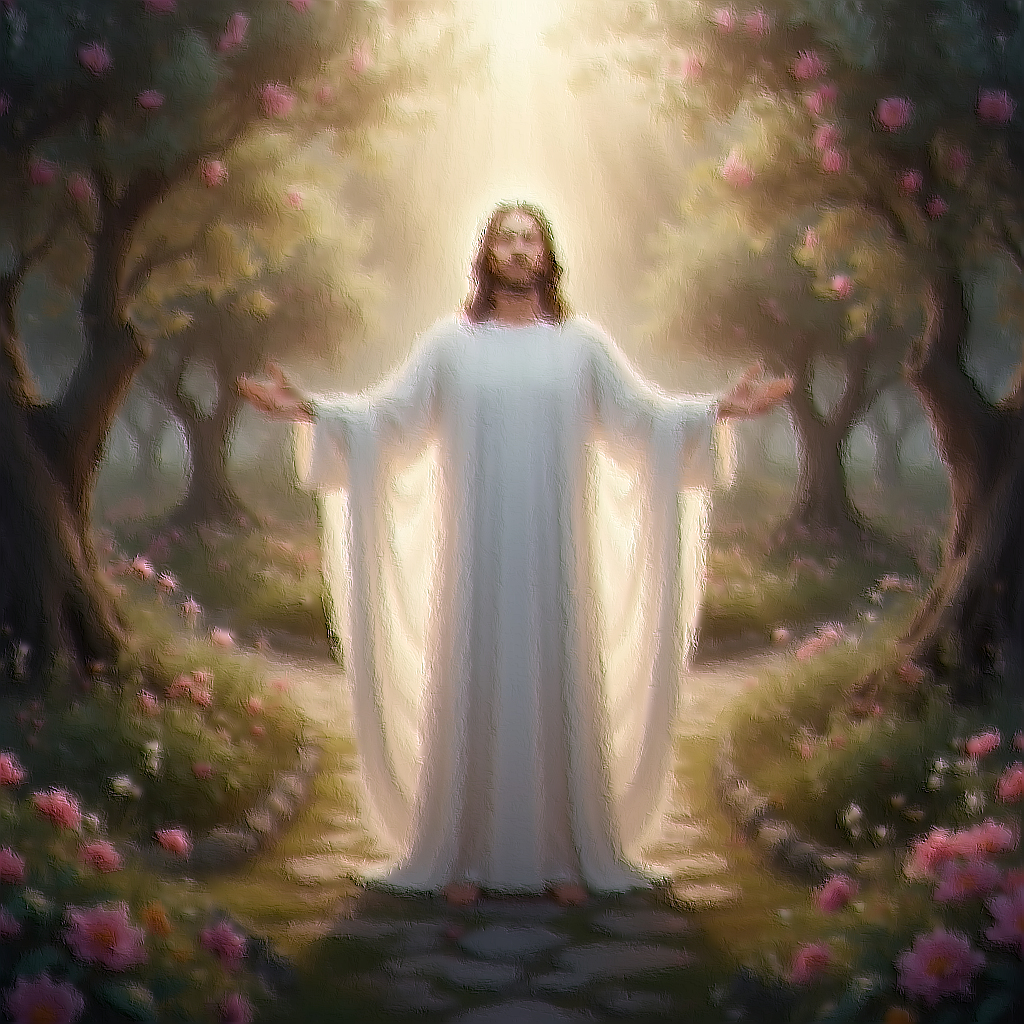 Gesu risorto nel giardino pennello credit by AZM