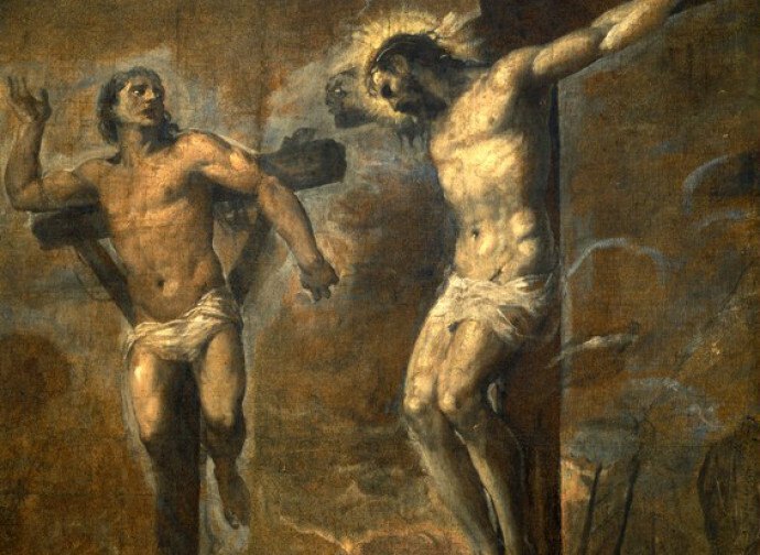 Tiziano Gesu Cristo e il buon ladrone