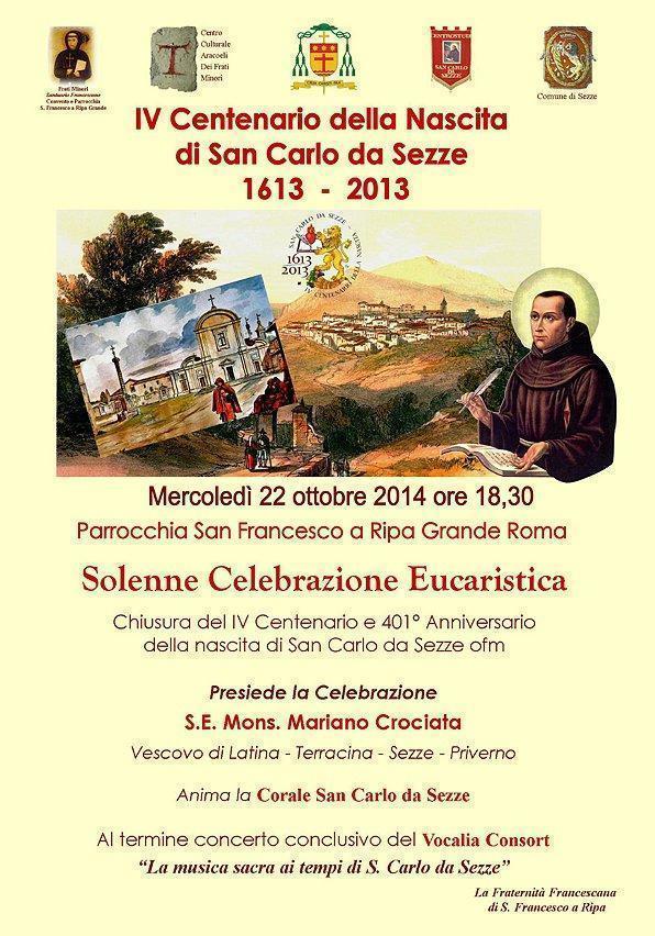 S. Carlo da Sezze - IV centenario chiusura