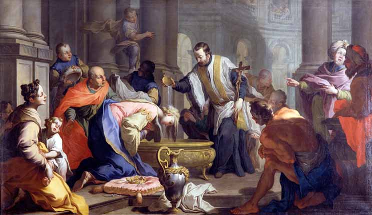 San Francesco Saverio battezza la principessa indiana Neachile