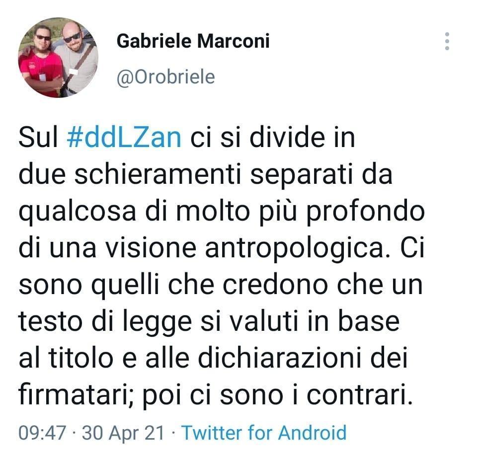 Gabriele Marconi e DDL Zan