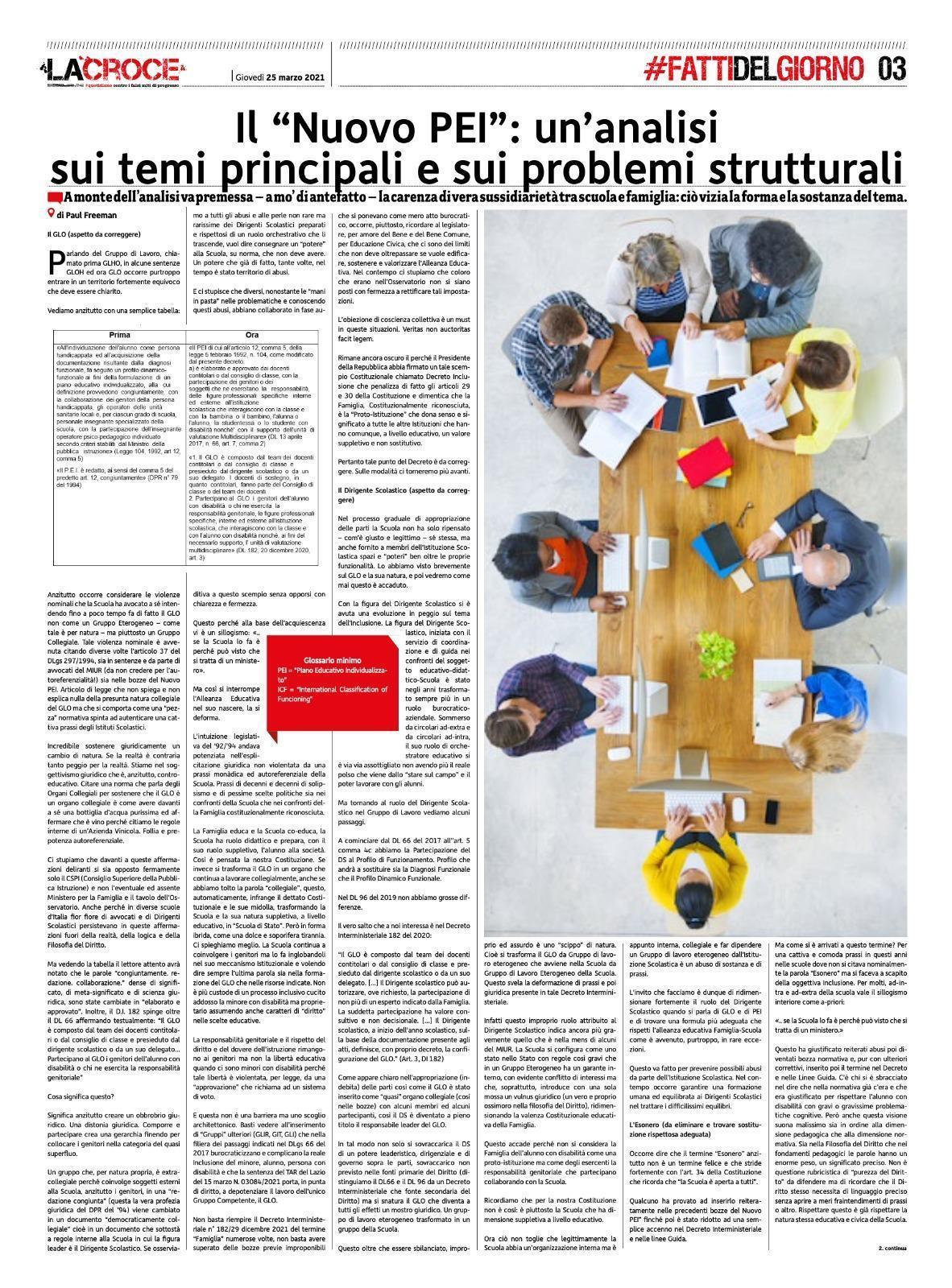 Nuovo PEI parte seconda La Croce Quotidiano