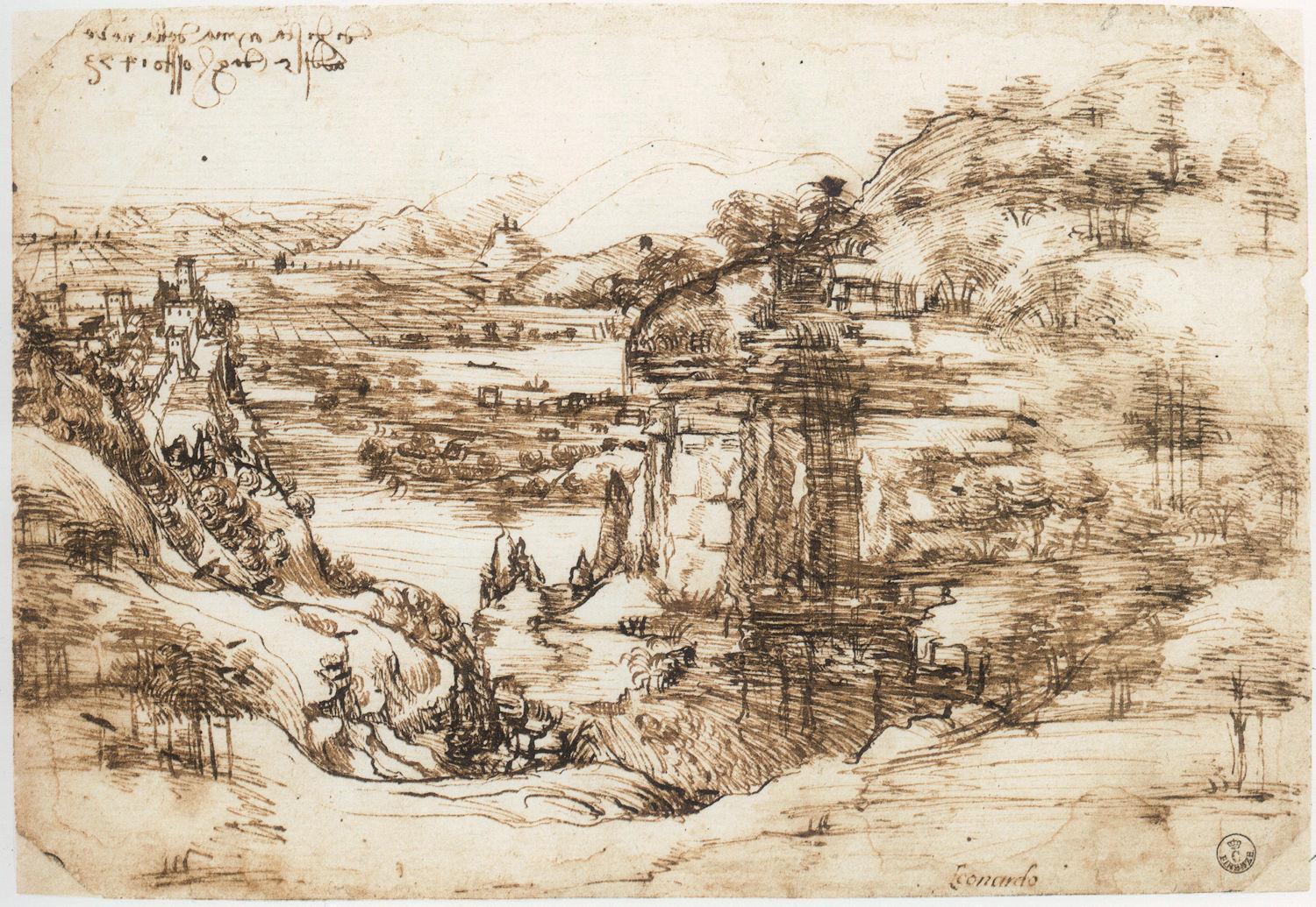 Leonardo Paesaggio con fiume